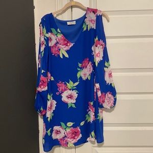 Blue floral dress